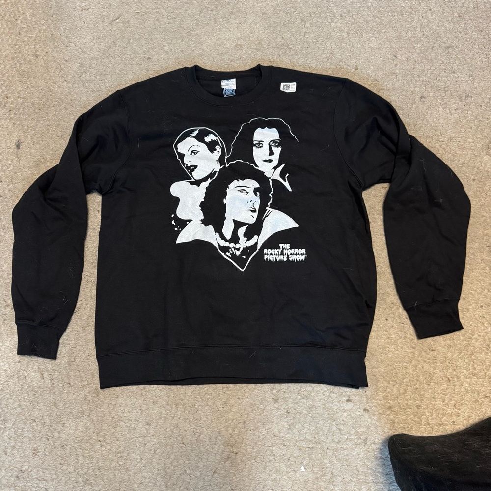 The Rocky Horror Picture Show trio black large sweatshirt frank magenta NEW